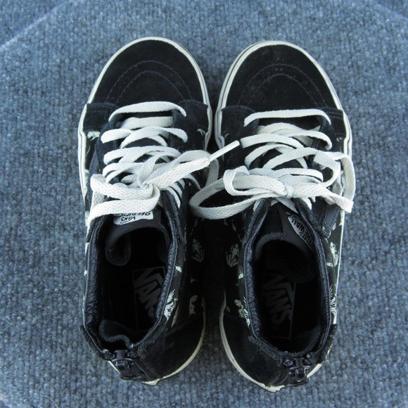 VANS Boys‎ Sneaker Shoes Athletic Black Leather Lace Up Size Y 2.5 Medium - Picture 6 of 8